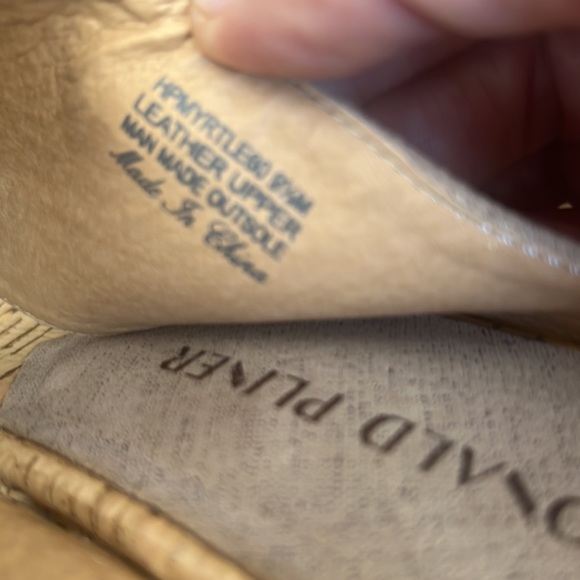 Donald plainer distressed metallic mushroom colored wedge heel sandal. - Picture 7 of 10